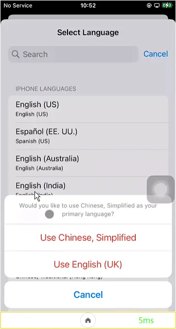 点 Use Chinese, Simplified